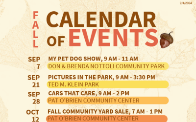 Fall Calendar of Events