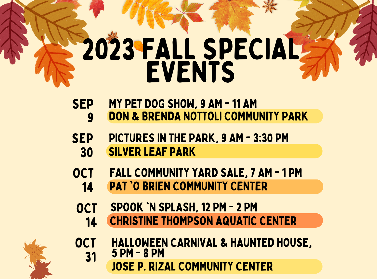 Fall Special Events 2023.image