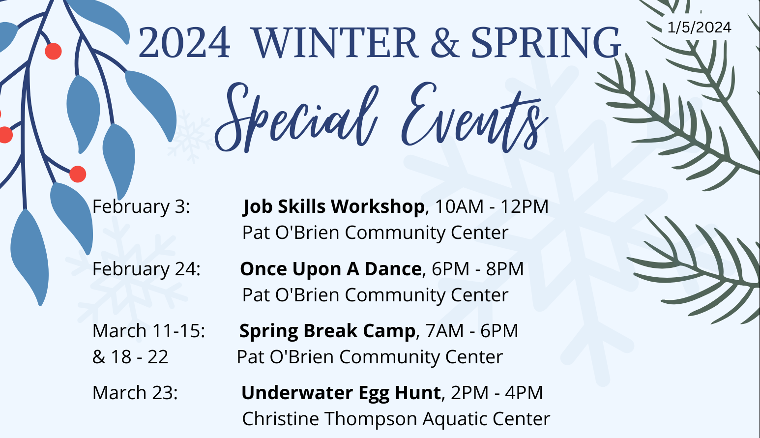 Winter.Spring 2024 Events